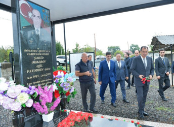 Lənkəran ŞİH başçısı antiterror əməliyyatları zamanı şəhid olan Mirmusa Hüseynzadə, Vüqar Heydərov, Aqil Əkbərov və Məhəmməd Hüseynovun məzarlarını ziyarət edib