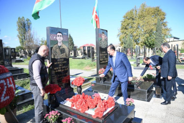 Taleh Qaraşov şəhid Elnur Talıbov, Əli Mehdizadə və Kənan Axundzadənin anım günündə iştirak edib