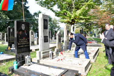 Taleh Qaraşov Vətən müharibəsi şəhidi Mehdi Qənbərlinin məzarını ziyarət edib