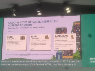 Taleh Qaraşov WUF 13 çərçivəsində keçirilən “UNESCO-nun Yaradıcı Şəhərləri və Dayanıqlı Şəhərsalma” panel sessiyasında iştirak edib
