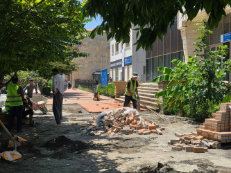 Lənkəranda “Şəhərsalma və memarlıq ili” çərçivəsində aparılan abadlıq işləri davam etdirilir