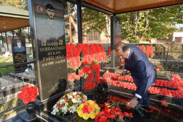 Taleh Qaraşov şəhid Ayxan Qurbanzadənin anım günündə iştirak edib